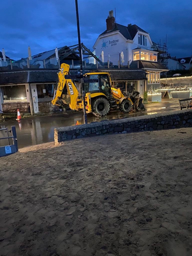 Images from 2022 of flooded Instow