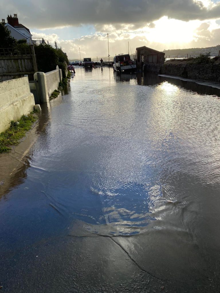 Images from 2022 of flooded Instow